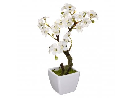 Umělá orchidej v bílé barvě, 26 cm