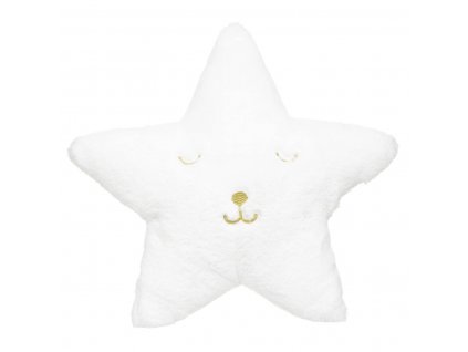 Kožešinový polštář ve tvaru hvězdy, bílý