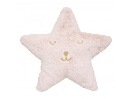 Kožešinový polštář ve tvaru hvězdy, růžový