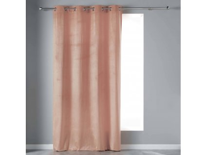Záclona s očky VELVETINE, 140 x 240 cm, světle růžová