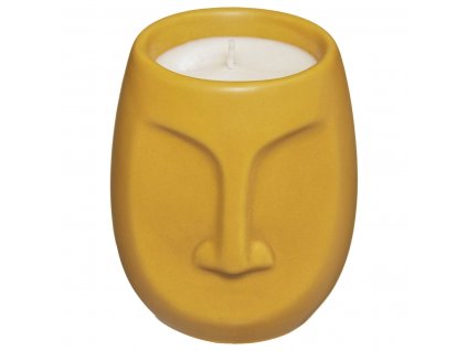 Dekorativní vonná svíčka MAYA FACE, 80 g, žlutá