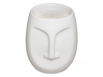 Dekorativní vonná svíčka MAYA FACE, 80 g, bílá