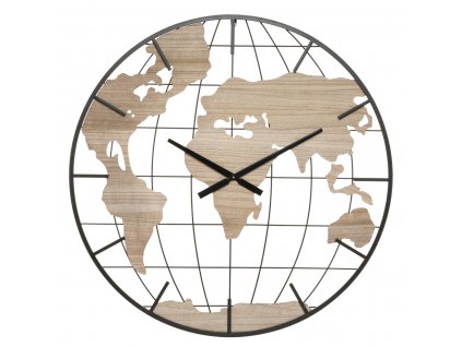 Nástěnné hodiny WORLD, O 90 cm