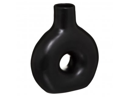 Keramická váza CIRCLE, 21 cm, černá