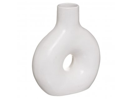 Keramická váza CIRCLE, 21 cm, bílá