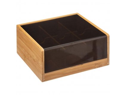 Krabička na čaj, bambusová, 6 přihrádek