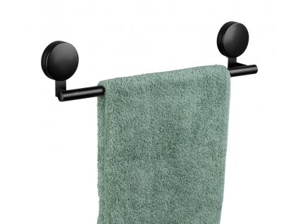 Černý držák na ručníky PAVIA, Static-loc, Wenko