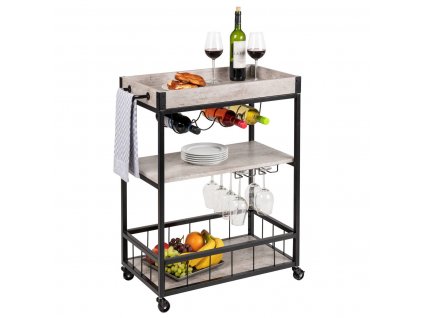 Kuchyňský vozík RUSTICO na kolečkách, 80 x 89,5 x 40 cm, černý, WENKO