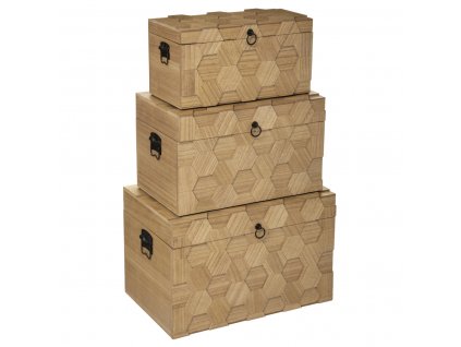 Sada úložných boxů, MDF, 3 rozměry krabic