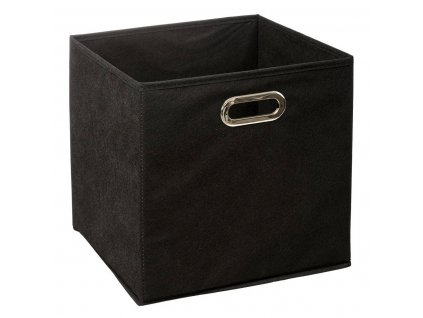 Úložný box, černý, textilní, 31 x 31 cm