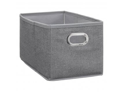Úložný box, obdélníkový, 15 x 31 x 15 cm, textilní, šedý