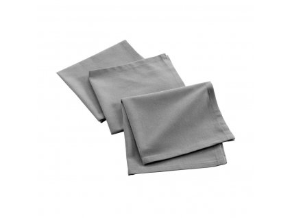 Bavlněné ubrousky MISTRAL, recyklovaná bavlna, 3 ks, šedý