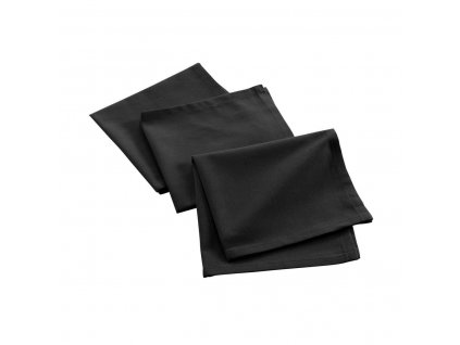 Bavlněné ubrousky MISTRAL, recyklovaná bavlna, 3 ks, černý