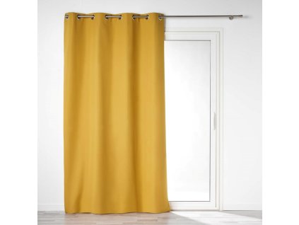 Závěs do obývacího pokoje OBSCURE, BLACKOUT, 140 x 260 cm, žlutý
