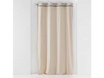 Závěs s kovovými kroužky LINETTE, bavlna, 135 x 240 cm, béžový