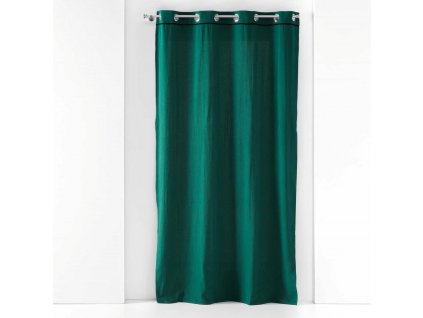 Závěs s kovovými kroužky LINETTE, bavlna, 135 x 240 cm, zelený