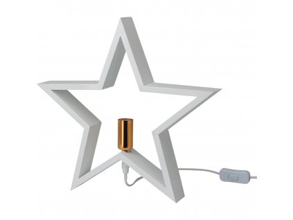 Vánoční svícen ve tvaru hvězdy STAR, bílý, 35 cm