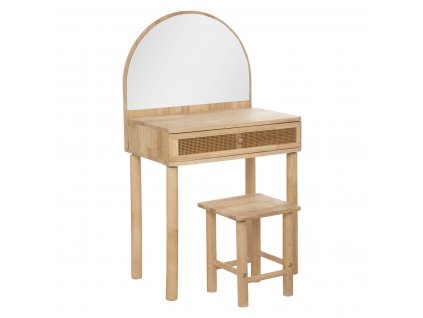 Toaletní stolek CAMPAGNE se zrcadlem pro holčičku s taburetem