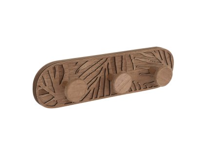 Nástěnný věšák ALI s háčky, dřevěný, 38 x 10 cm