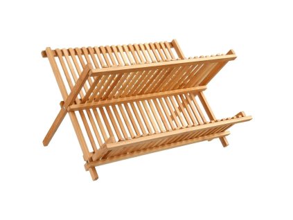 Bambusový odkapávač na nádobí, dvoupatrový