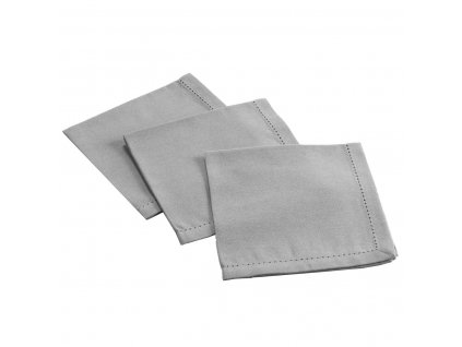 Bavlněné ubrousky CHARLINE, 40 x 40 cm, 3 kusy, šedé