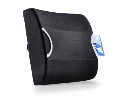 Zádový polštář pro kancelářskou židli, s chladicí vložkou, černá