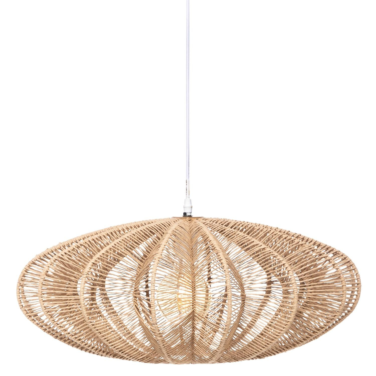 Atmosphera Pletená závěsná lampa Tery, Ø 57 cm béžová