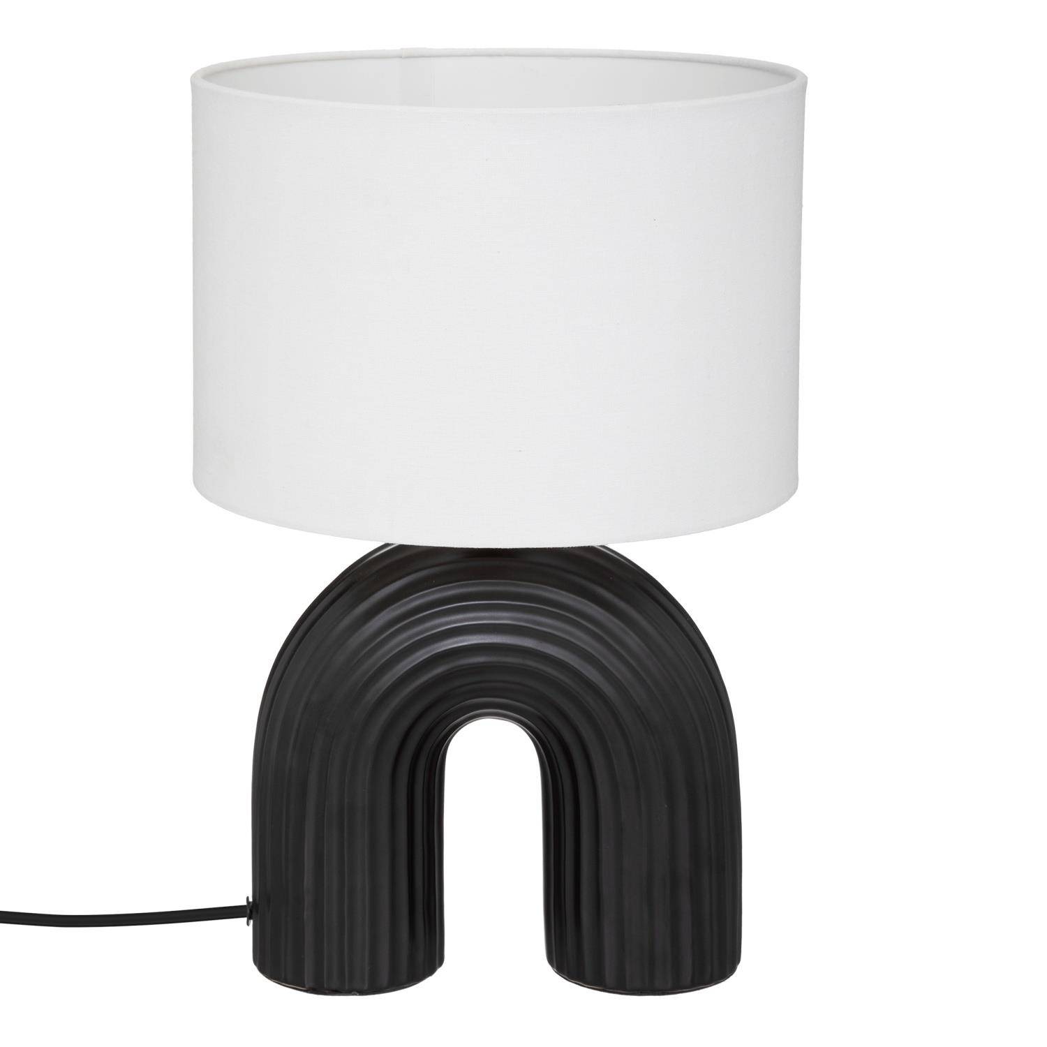 Atmosphera Lampa se stínidlem Eidel a keramickým podstavcem, 40,5 cm černá