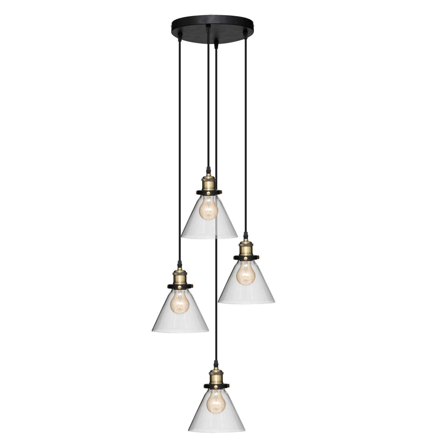 Atmosphera Industriální stolní lampa Alak, čtyřbodová, Ø 18 cm černá