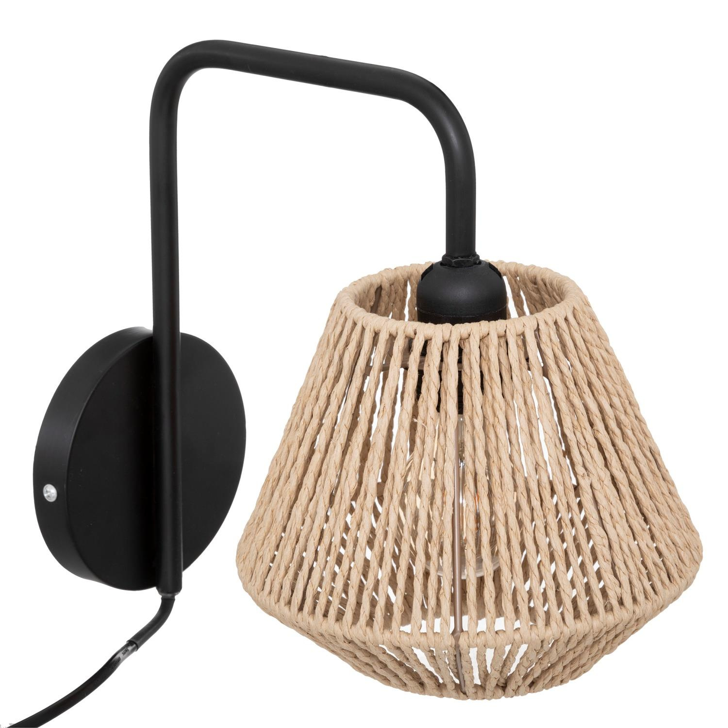 Atmosphera Nástěnné svítidlo s pleteným stínidlem Jily, kov, Ø 18 cm béžová