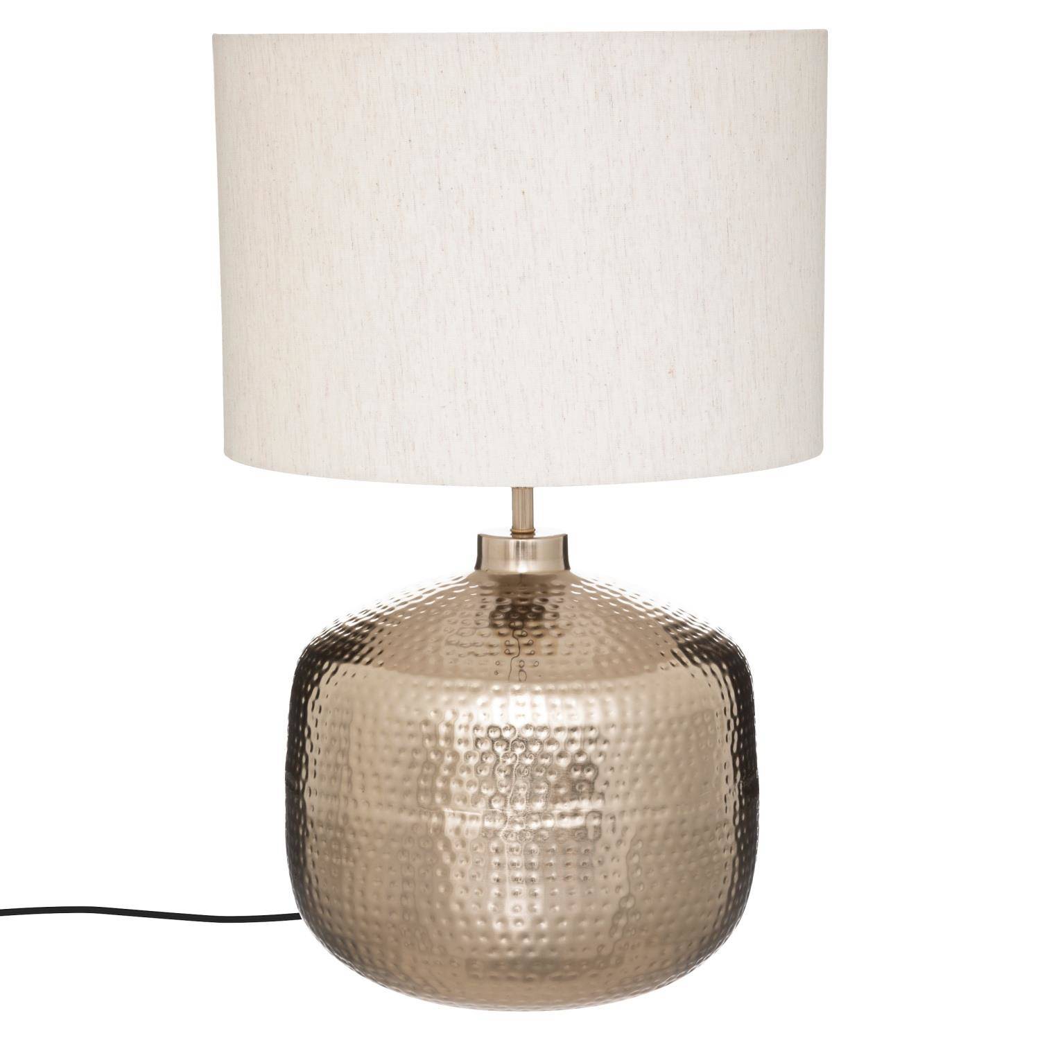 Atmosphera Lampa s béžovým stínidlem Kais, kovový podstavec, výška 52 cm zlatý