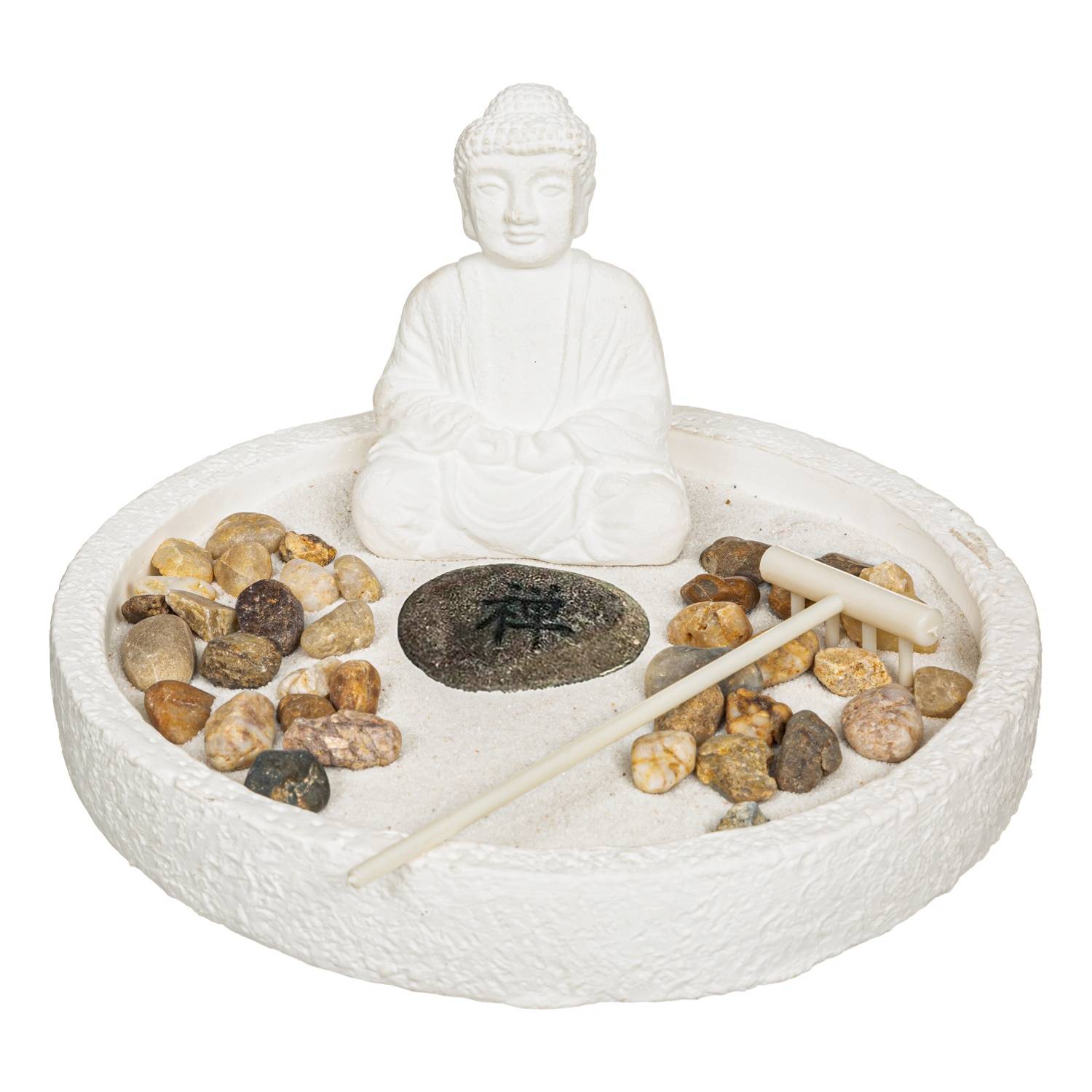 Atmosphera Zen garden Wasila, cement, Ø 18 cm bílá