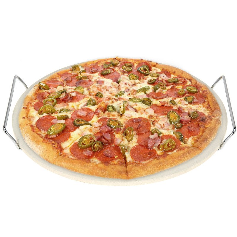 EH Excellent Houseware Kámen na pizzu v bílé barvě, kovový podnos na servírování 170303710 béžová