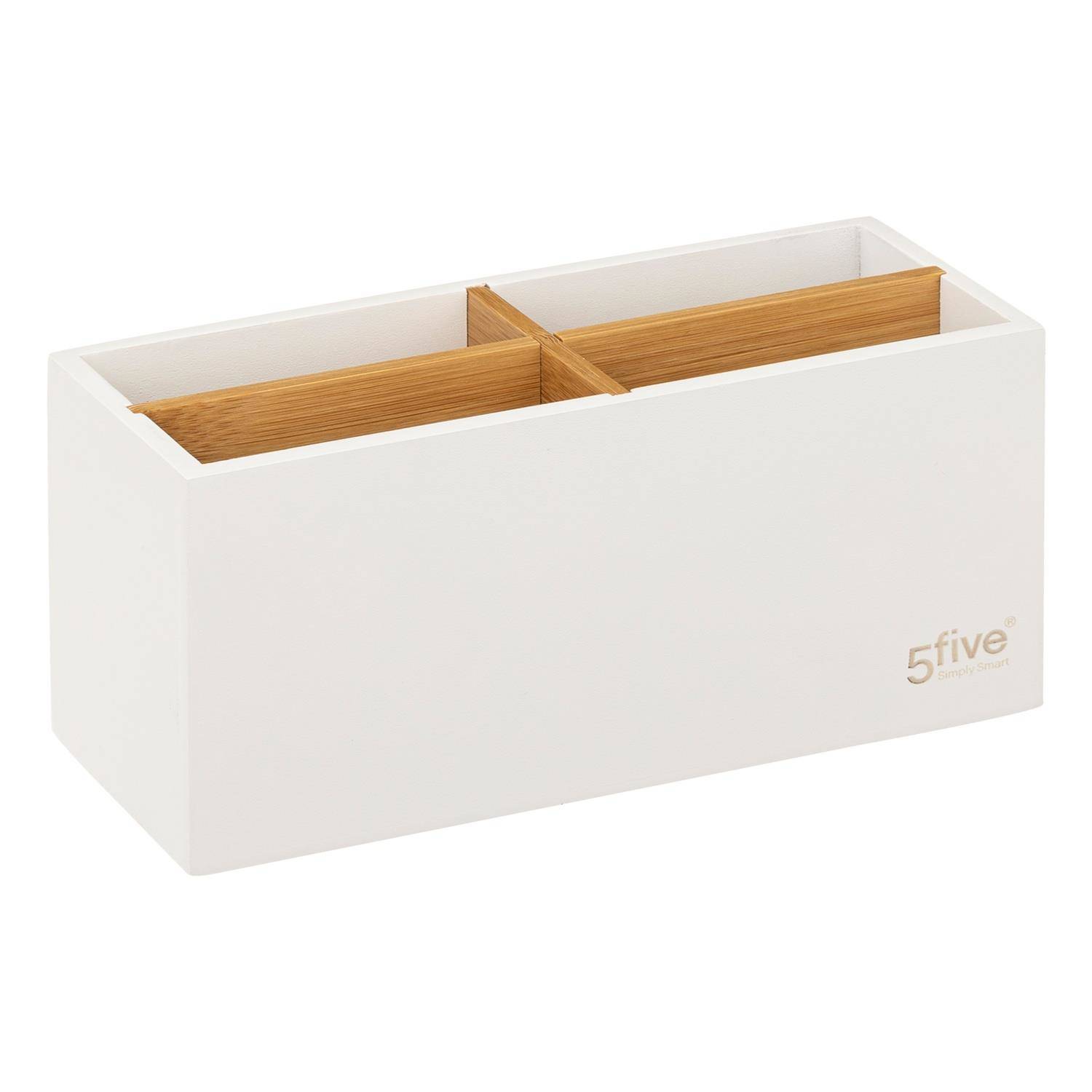 5five Simply Smart Organizér na kosmetiku Natureo, 4 přihrádky, bílý, MDF bílý
