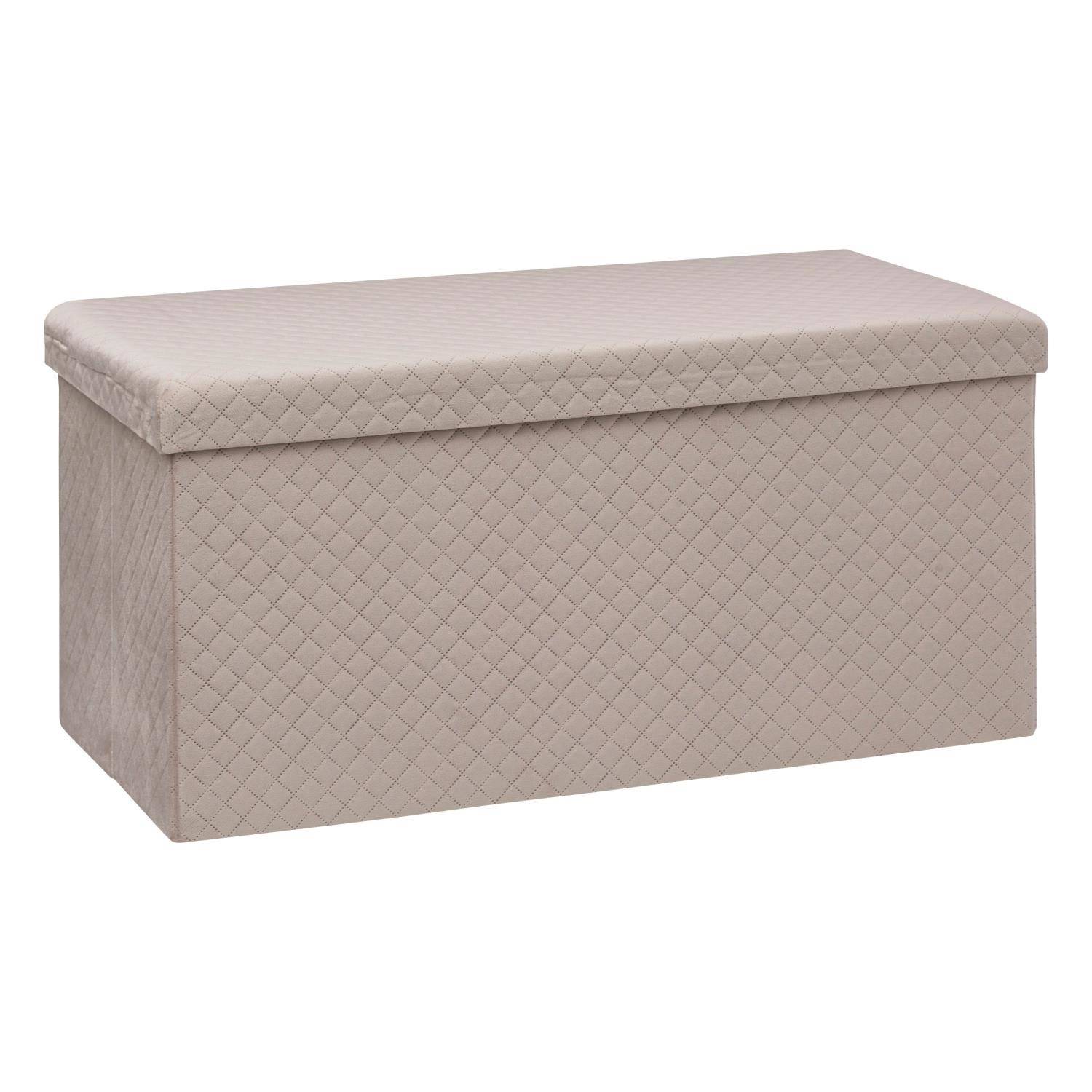 5five Simply Smart Úložný puf, čalouněný, samet, 76 x 38 x 38 cm béžová