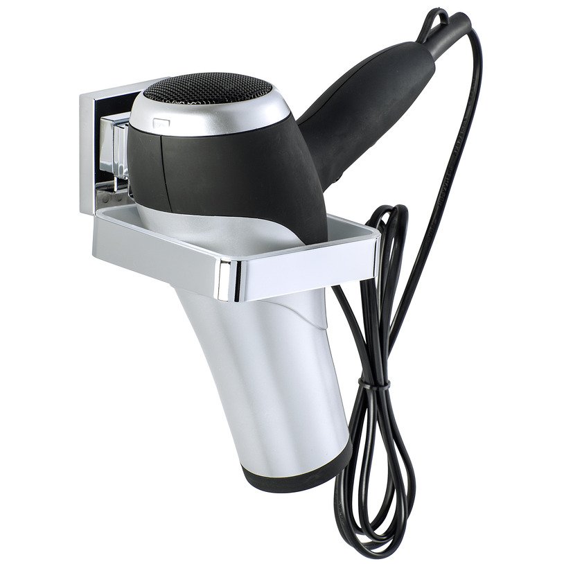 Wenko Držák na fén QUADRO, Vacuum-Loc 22682100 stříbrná