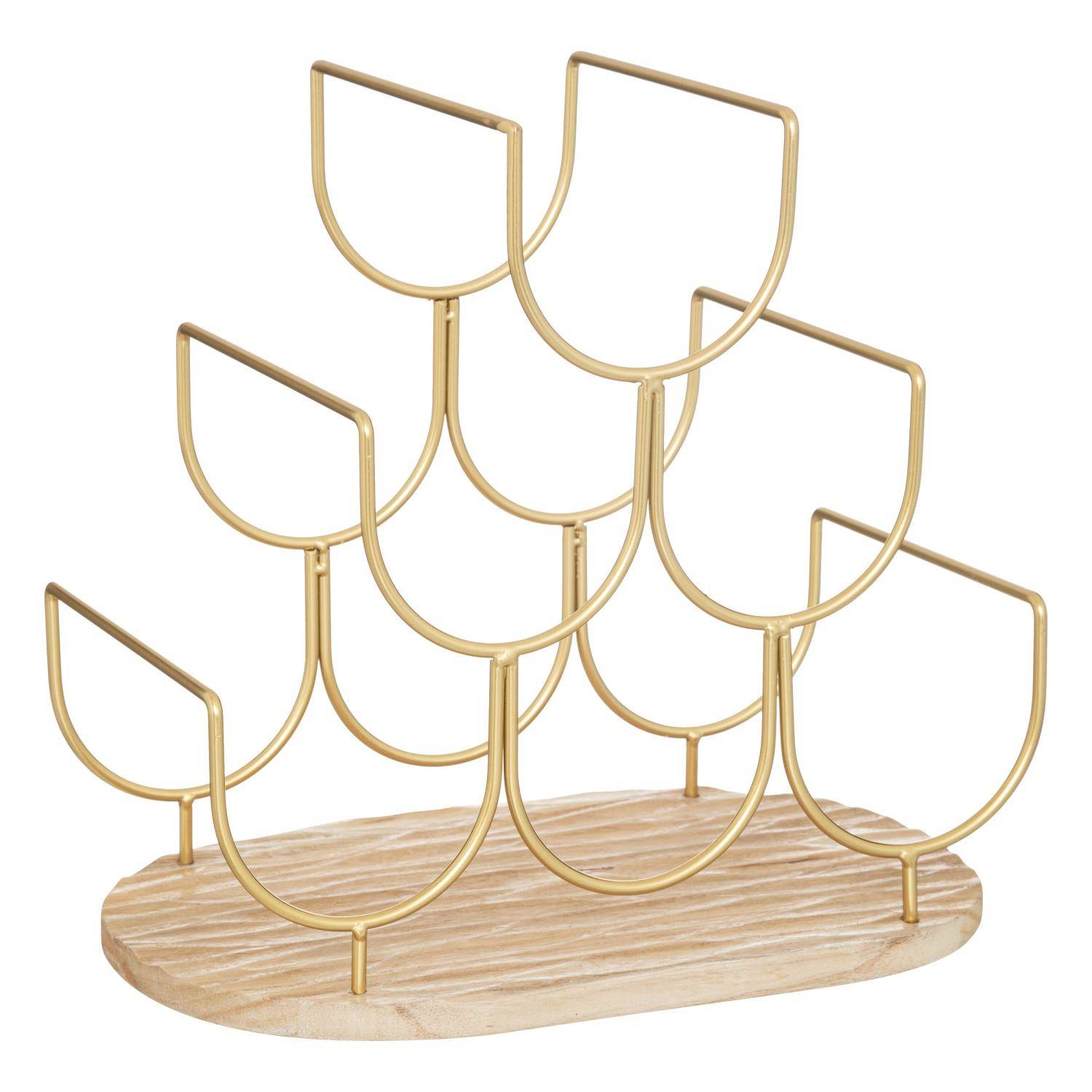 Atmosphera Kovový stojan na víno Rivi, na 6 lahví zlatý