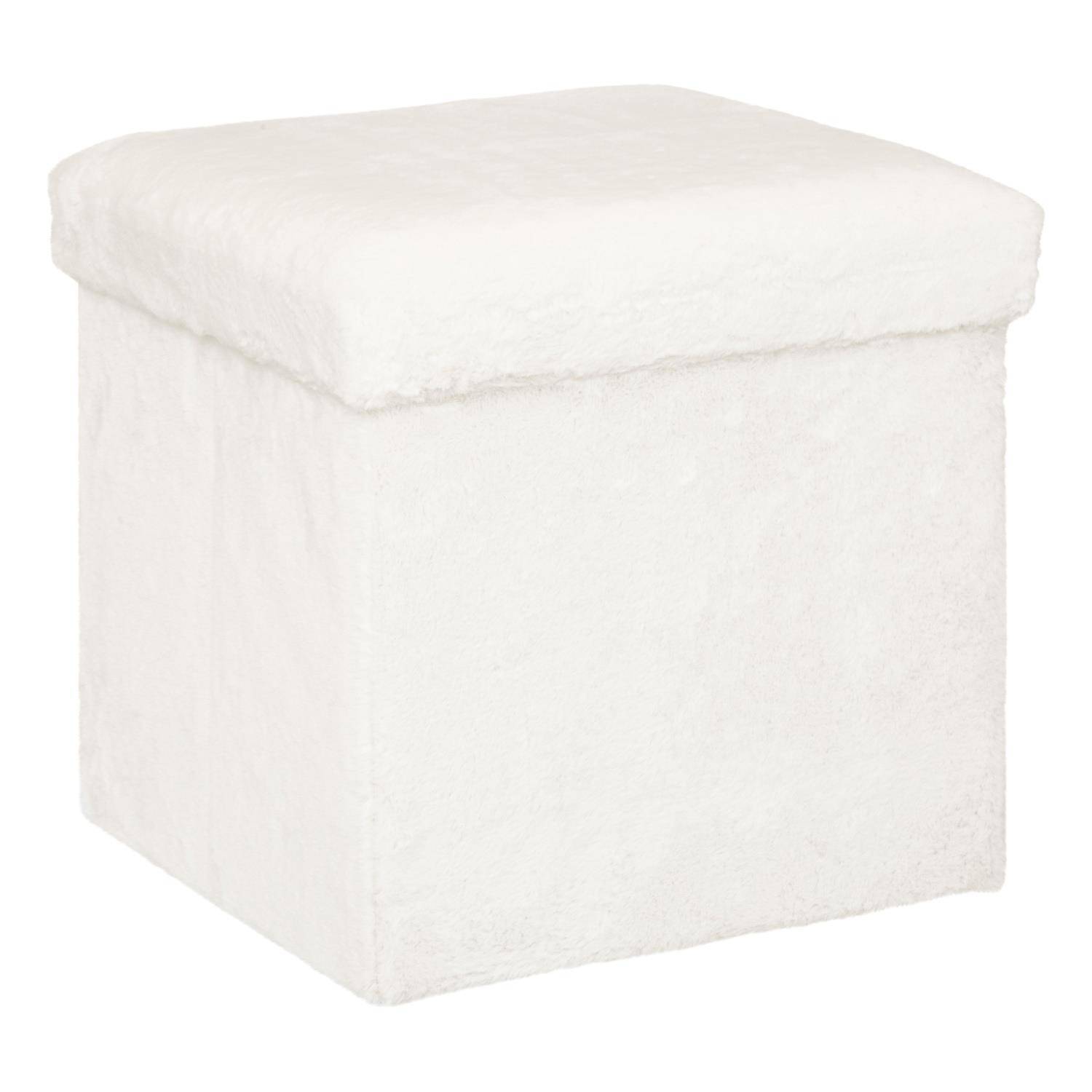Atmosphera Úložný puf Ezzio, látka s boucle efektem, výška 38 cm bílá