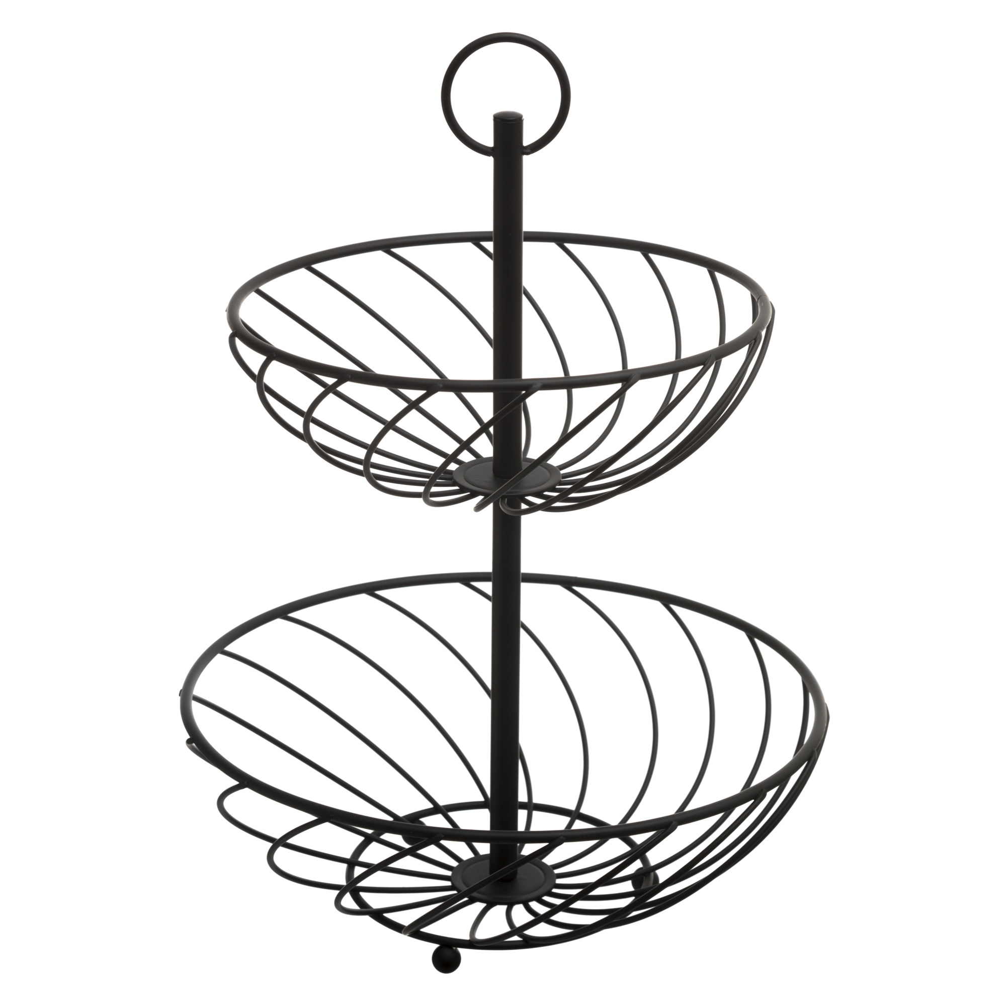 5five Simply Smart Kovový stojan, 2 košíky, dvoupatrový, výška 30 cm černá