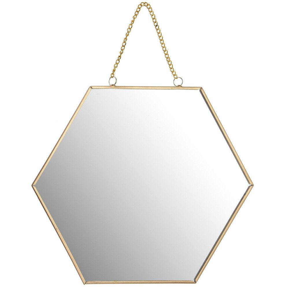 Home Styling Collection Zrcadlová stěna šestiúhelník, šířka 20 cm, zlatá zlatý