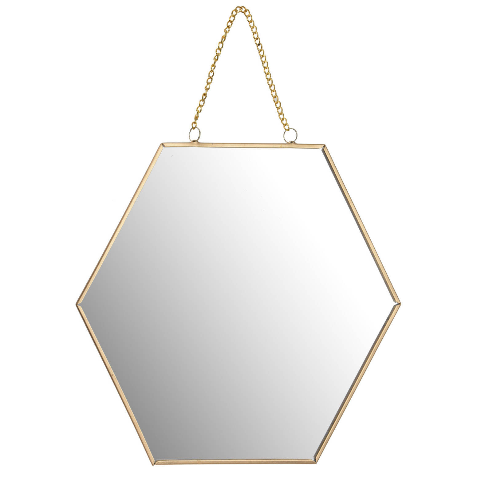 Home Styling Collection Řetízkové šestihranné zrcadlo, 21 cm zlatá