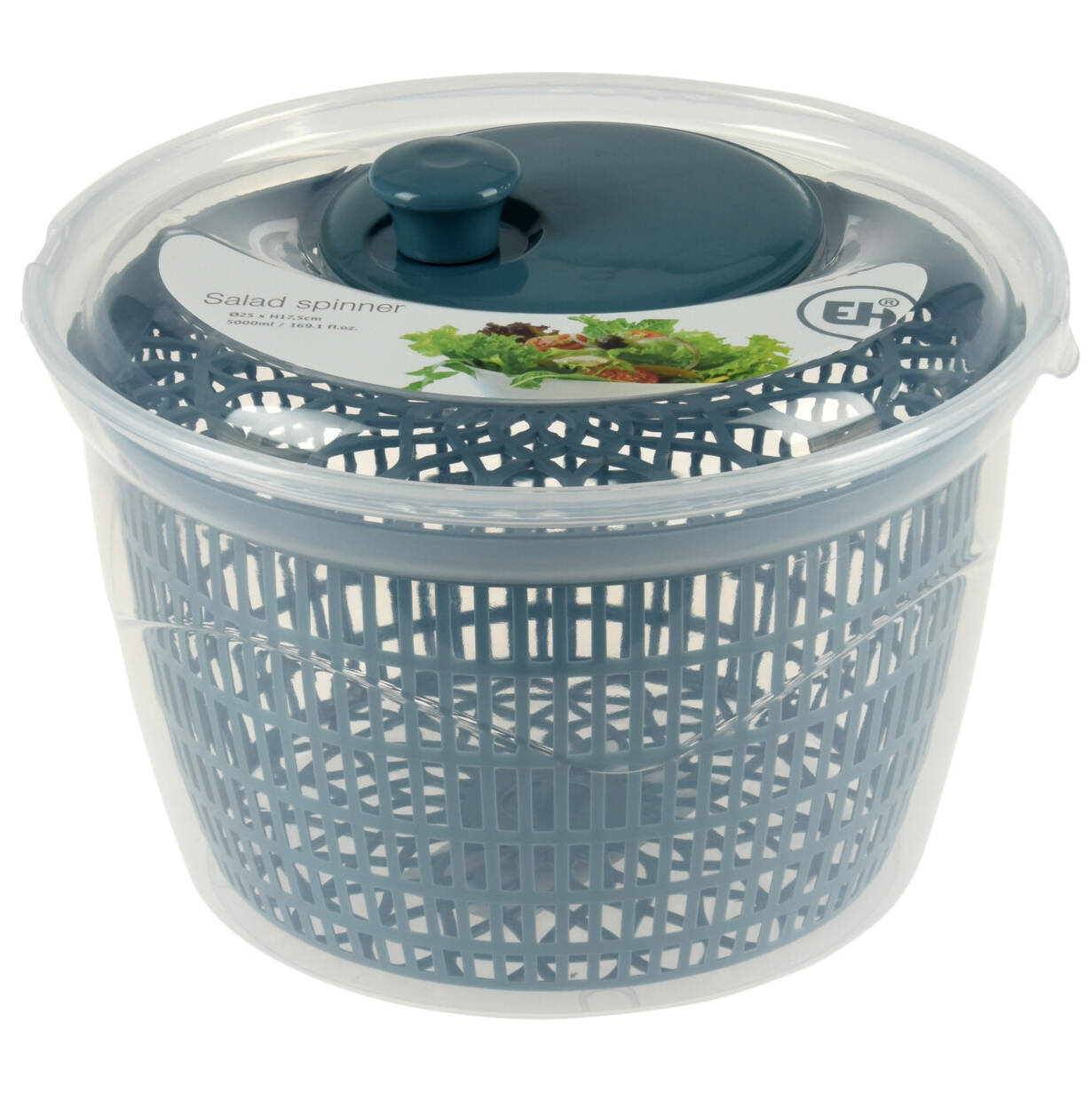 EH Excellent Houseware Odstředivka na salát a bylinky, ⌀ 25 cm, modrá modrá