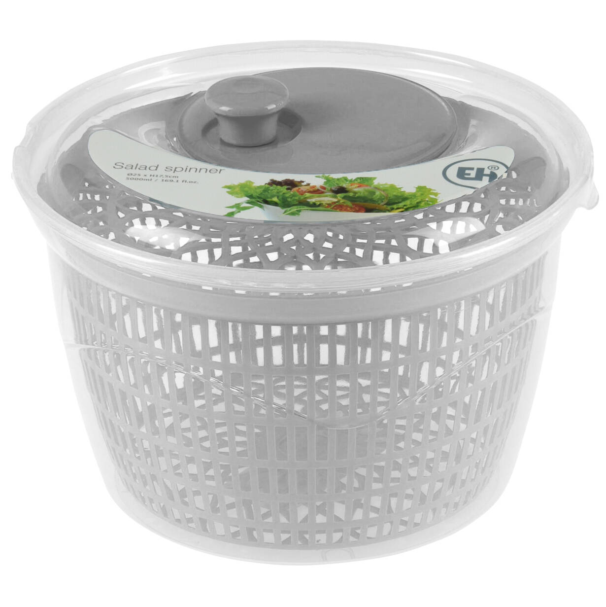 EH Excellent Houseware Odstředivka na salát a bylinky, ⌀ 25 cm, bílá šedá