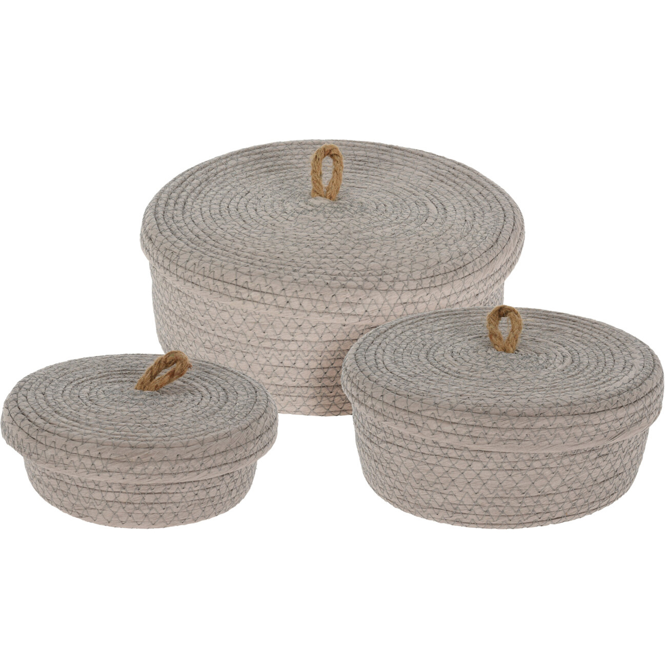 Home Styling Collection Úložné košíky, jutové víko, 3 ks, béžové béžová