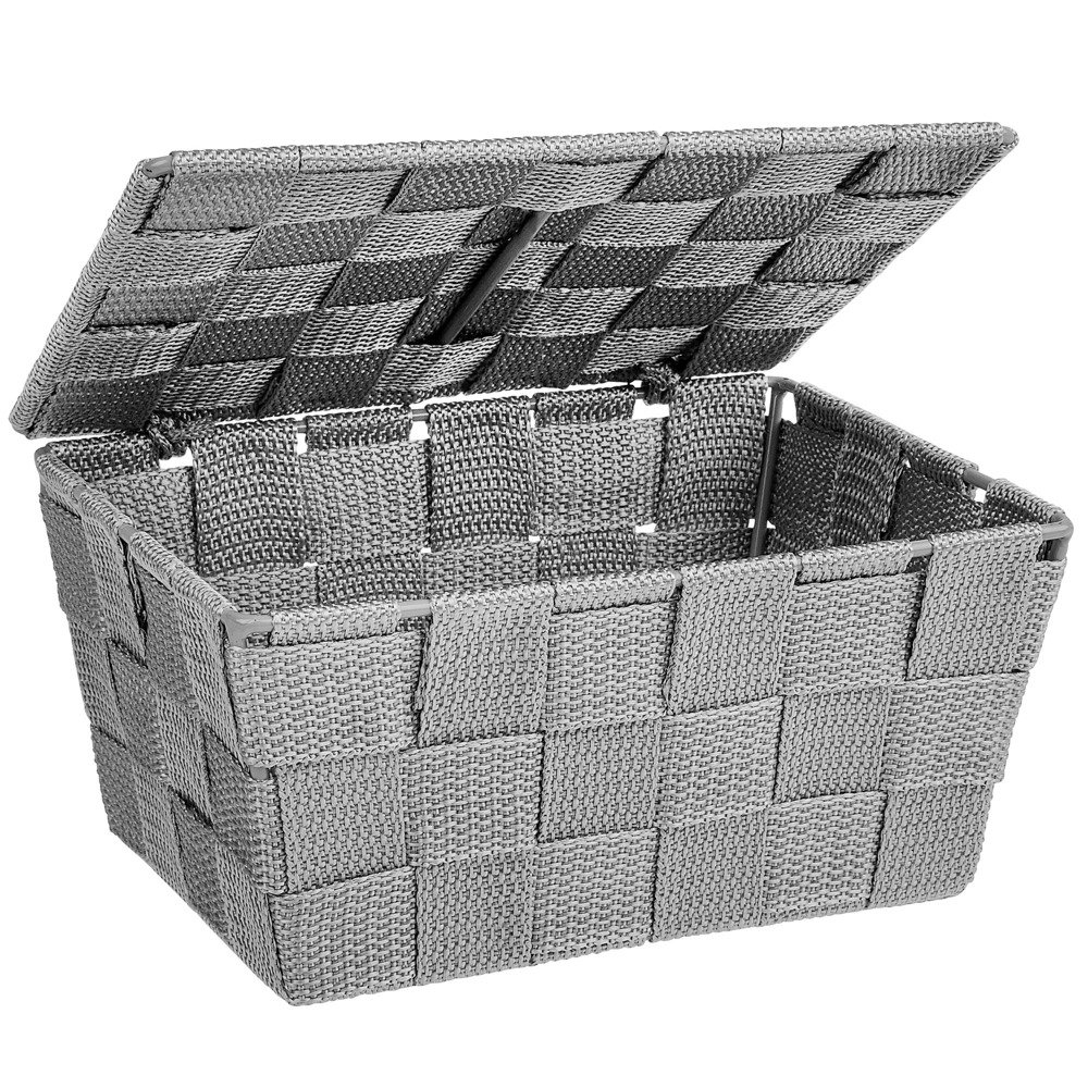 Organizátor s víkem ADRIA GREY, koupelnové kontejnery, WENKO 22793100 šedá