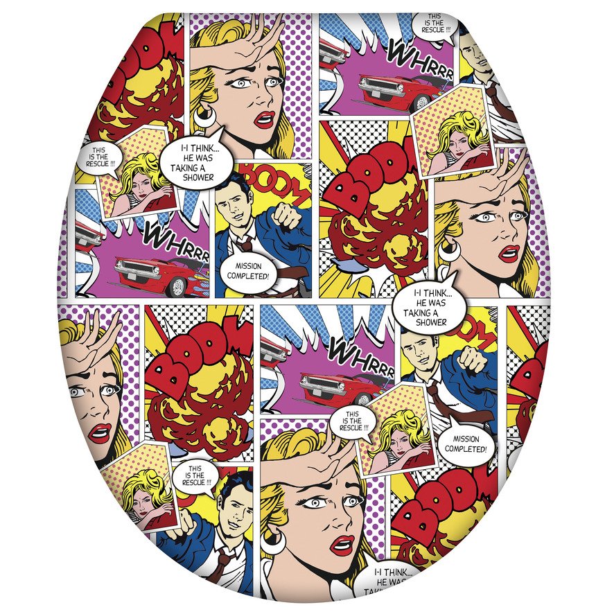 WC sedátko se snadným zavíráním Wenko Pop Art, 45 x 37,5 cm 22797100 vícebarevná