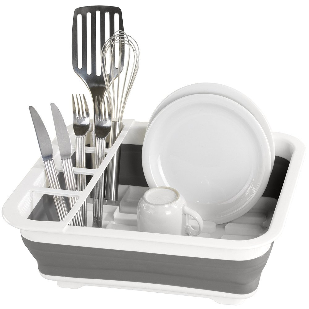 Wenko Skládací odkapávač, 31 x 36,5 x 13 cm, šedý 54780100 šedá