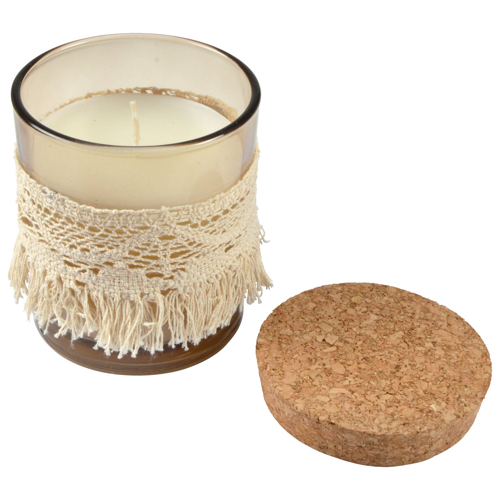 Homea Vonná svíčka s korkem, 8 cm béžová