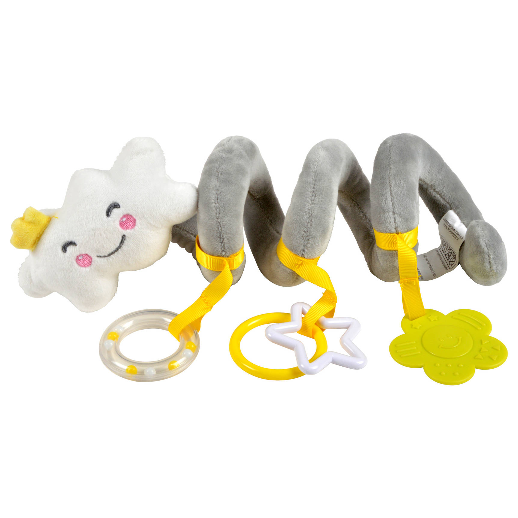 Homea Senzorická plyšová spirála do postýlky, šedá šedá