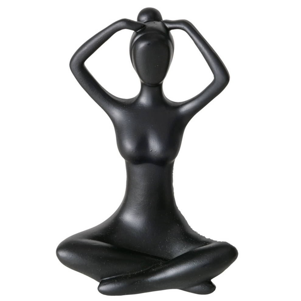 Boltze Home Dekorační figurka Jóga, žena, 10 cm černá